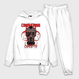 Мужской костюм хлопок OVERSIZE с принтом COVID 19 EPIDEMIC CORONAVIRUS в Курске,  |  | biohazard | covid 19 | mask | ncov | virus | биохазард | вирус | китай | коронавирус | маска | медицина | медицинская маска | нков | эпидемия