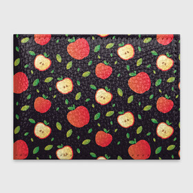 Обложка для студенческого билета с принтом Яблочный узор в Курске, натуральная кожа | Размер: 11*8 см; Печать на всей внешней стороне | Тематика изображения на принте: узор | узоры | фрукт | фрукты | яблоки | яблоко | ягода | ягоды
