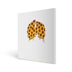 Холст квадратный с принтом Pizza Clan в Курске, 100% ПВХ |  | ghostface | method man | pizza | rap | rza | wu tang | ву танг | еда | метод мен | пицца | рэп