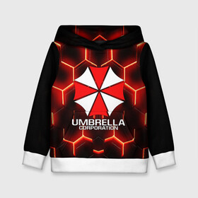 Детская толстовка 3D с принтом UMBRELLA CORP в Курске, 100% полиэстер | двухслойный капюшон со шнурком для регулировки, мягкие манжеты на рукавах и по низу толстовки, спереди карман-кенгуру с мягким внутренним слоем | ada wong | biohazard | leon | nemesis | project resistance | raccoon city | re | re3 | resident evil | resident evil 3 | rpd | stars | umbrella | ада вонг | амбрелла | немезис | ужасы