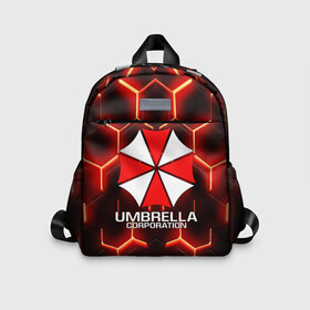 Детский рюкзак 3D с принтом UMBRELLA CORP в Курске, 100% полиэстер | лямки с регулируемой длиной, сверху петелька, чтобы рюкзак можно было повесить на вешалку. Основное отделение закрывается на молнию, как и внешний карман. Внутри дополнительный карман. По бокам два дополнительных кармашка | Тематика изображения на принте: ada wong | biohazard | leon | nemesis | project resistance | raccoon city | re | re3 | resident evil | resident evil 3 | rpd | stars | umbrella | ада вонг | амбрелла | немезис | ужасы