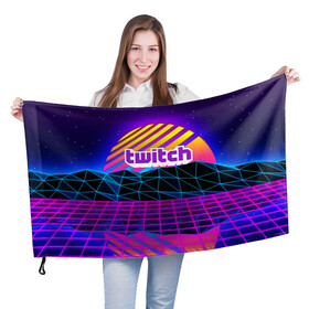 Флаг 3D с принтом Twitch  в Курске, 100% полиэстер | плотность ткани — 95 г/м2, размер — 67 х 109 см. Принт наносится с одной стороны | game | gamer | logo | trend | twitch | twitties | игры | логотип | мода | надписи | стрим | твитч | тренд