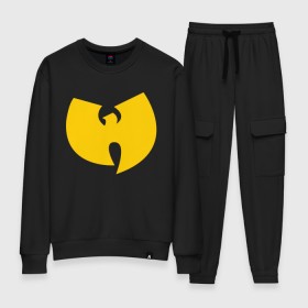 Женский костюм хлопок с принтом Wu-Tang Clan. в Курске, 100% хлопок | на свитшоте круглая горловина, мягкая резинка по низу. Брюки заужены к низу, на них два вида карманов: два 