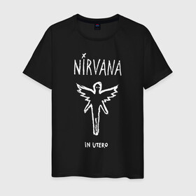 Мужская футболка хлопок с принтом Nirvana In utero в Курске, 100% хлопок | прямой крой, круглый вырез горловины, длина до линии бедер, слегка спущенное плечо. | in utero | nevermind | nirvana | nirvana in utero | smile | курт кобейн | нирвана | нирвана in utero