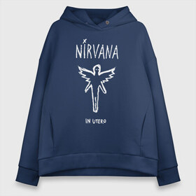 Женское худи Oversize хлопок с принтом Nirvana In utero в Курске, френч-терри — 70% хлопок, 30% полиэстер. Мягкий теплый начес внутри —100% хлопок | боковые карманы, эластичные манжеты и нижняя кромка, капюшон на магнитной кнопке | in utero | nevermind | nirvana | nirvana in utero | smile | курт кобейн | нирвана | нирвана in utero