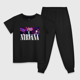 Детская пижама хлопок с принтом NIRVANA в Курске, 100% хлопок |  брюки и футболка прямого кроя, без карманов, на брюках мягкая резинка на поясе и по низу штанин
 | in utero | nevermind | nirvana | nirvana in utero | nirvana logo | smile | курт кобейн | нирвана | нирвана in utero | нирвана лого