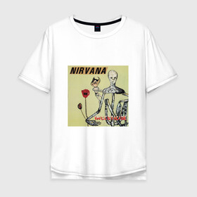 Мужская футболка хлопок Oversize с принтом NIRVANA в Курске, 100% хлопок | свободный крой, круглый ворот, “спинка” длиннее передней части | Тематика изображения на принте: in utero | nevermind | nirvana | nirvana in utero | nirvana logo | smile | курт кобейн | нирвана | нирвана in utero | нирвана лого
