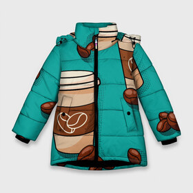Зимняя куртка для девочек 3D с принтом Я люблю кофе в Курске, ткань верха — 100% полиэстер; подклад — 100% полиэстер, утеплитель — 100% полиэстер. | длина ниже бедра, удлиненная спинка, воротник стойка и отстегивающийся капюшон. Есть боковые карманы с листочкой на кнопках, утяжки по низу изделия и внутренний карман на молнии. 

Предусмотрены светоотражающий принт на спинке, радужный светоотражающий элемент на пуллере молнии и на резинке для утяжки. | cofe | coffеe | i like cofe | koffie | love cofe | qahwa | кофе | кофеин | коффеин | напиток | паттерн | я люблю кофе
