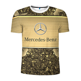 Мужская футболка 3D спортивная с принтом MERCEDES GOLD в Курске, 100% полиэстер с улучшенными характеристиками | приталенный силуэт, круглая горловина, широкие плечи, сужается к линии бедра | 2020 | amg | auto | brabus | clk | cls | glk | mercedes | mercedes benz | slk | sport | авто | автомобиль | автомобильные | амг | брабус | бренд | глк | марка | машины | мерседес | слк | спорт | цлк | цлс