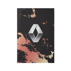 Обложка для паспорта матовая кожа с принтом Renault (+спина) в Курске, натуральная матовая кожа | размер 19,3 х 13,7 см; прозрачные пластиковые крепления | auto | clio | laguna | logan | megane | renault | reno | scenic | авто | автомобиль | ам | лого | рено