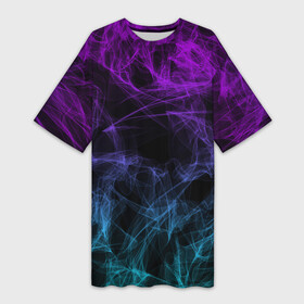 Платье-футболка 3D с принтом NEON SMOKES STRIPES | НЕОНОВЫЕ ВОЛНЫ в Курске,  |  | abstraction | geometry | hexagon | neon | paints | smoke | stripes | texture | triangle | абстракция | брызги | геометрия | дым | краски | неон | неоновый | соты | текстура