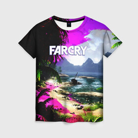 Женская футболка 3D с принтом FARCRY в Курске, 100% полиэфир ( синтетическое хлопкоподобное полотно) | прямой крой, круглый вырез горловины, длина до линии бедер | far cry | farcry | game | ubisof | выживание | джунгли | игры | остров | фар край
