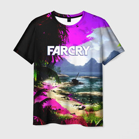 Мужская футболка 3D с принтом FARCRY в Курске, 100% полиэфир | прямой крой, круглый вырез горловины, длина до линии бедер | far cry | farcry | game | ubisof | выживание | джунгли | игры | остров | фар край