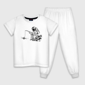 Детская пижама хлопок с принтом Космический арт в Курске, 100% хлопок |  брюки и футболка прямого кроя, без карманов, на брюках мягкая резинка на поясе и по низу штанин
 | 12 апреля | mars one | nasa | space | астронавт | гагарин | день космонавтики | илон маск | космический | космонавт | космос | леоно | ловит | луна | марс ван | мкс | наса | насо | нло | прикол | рыбак | рыбачит