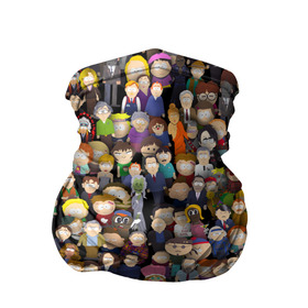 Бандана-труба 3D с принтом Персонажи South Park в Курске, 100% полиэстер, ткань с особыми свойствами — Activecool | плотность 150‒180 г/м2; хорошо тянется, но сохраняет форму | park | sout | мультик | парк | патрен | персонаж | саус | сериал | толпа | южный
