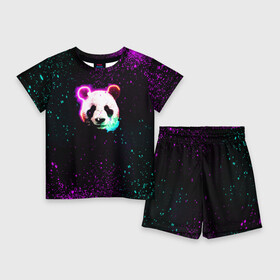 Детский костюм с шортами 3D с принтом Панда в Курске,  |  | animals | panda | весна | вселенная | галактика | космос | лето | панда | пандочка | с пандой