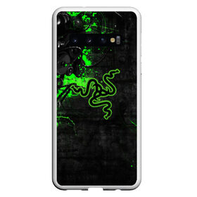 Чехол для Samsung Galaxy S10 с принтом RAZER в Курске, Силикон | Область печати: задняя сторона чехла, без боковых панелей | game | pc razer | razer | игры | резер | рейзер | рузер | рэйзер