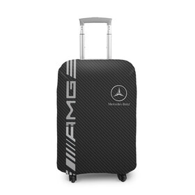 Чехол для чемодана 3D с принтом Mercedes Carbon в Курске, 86% полиэфир, 14% спандекс | двустороннее нанесение принта, прорези для ручек и колес | amg | carbon | mercedes | авто | автомобиль | иномарка | карбон | логотип | машина | мерседес | текстура