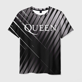 Мужская футболка 3D с принтом Queen в Курске, 100% полиэфир | прямой крой, круглый вырез горловины, длина до линии бедер | 3d | queen | британская | группа | исполнитель | лого | логотип | музыканты | надпись | рок | эмблема