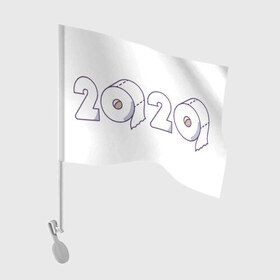 Флаг для автомобиля с принтом Пандемия в Курске, 100% полиэстер | Размер: 30*21 см | 2020 | coronavirus | covid 19 | коронавирус | пандемия | туалетная бумага
