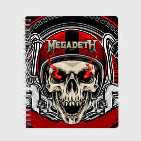 Тетрадь с принтом Megadeth в Курске, 100% бумага | 48 листов, плотность листов — 60 г/м2, плотность картонной обложки — 250 г/м2. Листы скреплены сбоку удобной пружинной спиралью. Уголки страниц и обложки скругленные. Цвет линий — светло-серый
 | countdown to extinction | бас | гитара | группа | дэйв мастейн | кико лоурейро | лос анджелес | метал | трэш | хард рок | хеви метал