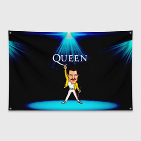 Флаг-баннер с принтом Фреди Меркури в Курске, 100% полиэстер | размер 67 х 109 см, плотность ткани — 95 г/м2; по краям флага есть четыре люверса для крепления | freddie mercury | queen | англия | квин | музака | певец | рок | фреди меркури