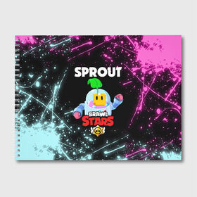 Альбом для рисования с принтом BRAWL STARS SPROUT в Курске, 100% бумага
 | матовая бумага, плотность 200 мг. | 8 bit | 8 бит | bibi | brawl stars | crow | el brown | leon | leon shark | max | mr.p | phoenix | sally leon | shark | sprout | stars | virus | werewolf | акула | биби | вирус | ворон | леон | оборотень | пингвин