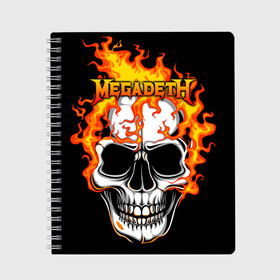 Тетрадь с принтом Megadeth в Курске, 100% бумага | 48 листов, плотность листов — 60 г/м2, плотность картонной обложки — 250 г/м2. Листы скреплены сбоку удобной пружинной спиралью. Уголки страниц и обложки скругленные. Цвет линий — светло-серый
 | countdown to extinction | бас | гитара | группа | дэйв мастейн | кико лоурейро | лос анджелес | метал | трэш | хард рок | хеви метал