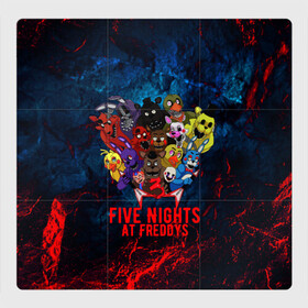 Магнитный плакат 3Х3 с принтом Five Nights At Freddys в Курске, Полимерный материал с магнитным слоем | 9 деталей размером 9*9 см | 5 ночей с фредди | five nights at freddys | fnaf | horror | nightmare | страшилки | ужасы | фнаф | фредди фазбер | хоррор