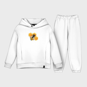 Детский костюм хлопок Oversize с принтом Пчела на соте в Курске,  |  | животные | жужу | мед | насекомое | насекомые | пчела | пчеловод | пчелы | сота | соты