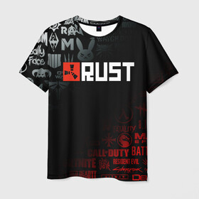 Мужская футболка 3D с принтом RUST в Курске, 100% полиэфир | прямой крой, круглый вырез горловины, длина до линии бедер | dayz | facepunch | rust | state of decay | survival | the forest | this war of mine | выживалка rust | раст