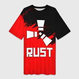 Платье-футболка 3D с принтом RUST в Курске,  |  | dayz | facepunch | rust | state of decay | survival | the forest | this war of mine | выживалка rust | раст