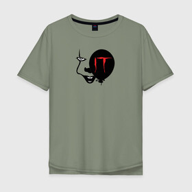 Мужская футболка хлопок Oversize с принтом IT в Курске, 100% хлопок | свободный крой, круглый ворот, “спинка” длиннее передней части | it | pennywise | vdosadir | андрес мускетти | оно | пеннивайз
