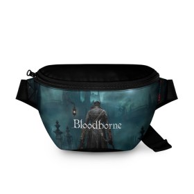 Поясная сумка 3D с принтом Bloodborne. в Курске, 100% полиэстер | плотная ткань, ремень с регулируемой длиной, внутри несколько карманов для мелочей, основное отделение и карман с обратной стороны сумки застегиваются на молнию | bloodborne | bloodborne 2 | esport | game | playstation | бладборн | игра | киберспорт | киберспортсмен | порождение крови