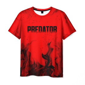 Мужская футболка 3D с принтом PREDATOR в Курске, 100% полиэфир | прямой крой, круглый вырез горловины, длина до линии бедер | aliens | avp | black | cinema | predator | кино | фильм хищник | фильмы | хищник | чёрный | чужой