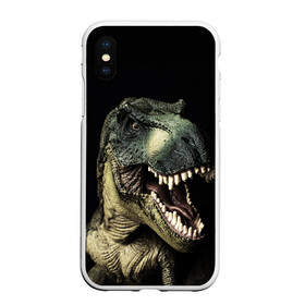 Чехол для iPhone XS Max матовый с принтом Динозавр T-Rex в Курске, Силикон | Область печати: задняя сторона чехла, без боковых панелей | dino | dinosauria | t rex | ti rex | дино | динозавр | парк юрского | т рекс | ти рекс | чудовище | юрский период | ящер | ящерица