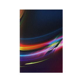 Обложка для паспорта матовая кожа с принтом NEON STRIPES в Курске, натуральная матовая кожа | размер 19,3 х 13,7 см; прозрачные пластиковые крепления | abstraction | geometry | hexagon | neon | paints | stripes | texture | triangle | waves | абстракция | брызги | геометрия | краски | неон | неоновый | соты | текстура