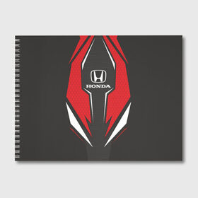 Альбом для рисования с принтом Honda Driver team Red в Курске, 100% бумага
 | матовая бумага, плотность 200 мг. | Тематика изображения на принте: driver | driver team | honda | honda team | racing | гонки | машины | тачки | хонда