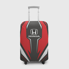 Чехол для чемодана 3D с принтом Honda Driver team Red в Курске, 86% полиэфир, 14% спандекс | двустороннее нанесение принта, прорези для ручек и колес | driver | driver team | honda | honda team | racing | гонки | машины | тачки | хонда