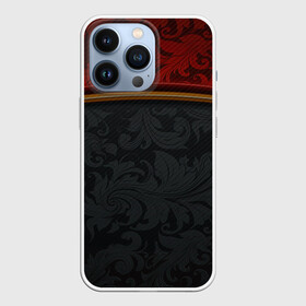 Чехол для iPhone 13 Pro с принтом Кружева на карбоне | Lace Carbone в Курске,  |  | Тематика изображения на принте: abstract | carbon | colors | lines | paints | pattern | stripes | texture | абстракция | карбон | краски | кружева | полосы | узор | узоры