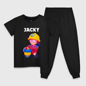Детская пижама хлопок с принтом BRAWL STARS JACKY в Курске, 100% хлопок |  брюки и футболка прямого кроя, без карманов, на брюках мягкая резинка на поясе и по низу штанин
 | Тематика изображения на принте: 