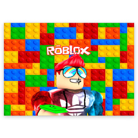 Поздравительная открытка с принтом ROBLOX [3] в Курске, 100% бумага | плотность бумаги 280 г/м2, матовая, на обратной стороне линовка и место для марки
 | box | lego | minecraft | roblox | роблокс