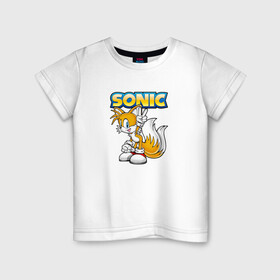 Детская футболка хлопок с принтом Sonic в Курске, 100% хлопок | круглый вырез горловины, полуприлегающий силуэт, длина до линии бедер | hedgehog | metal sonic | silver | silver the hedgehog | sonic | sonic boom | sonic the hedgehog | ёж сонник | игры | соник | фильмы