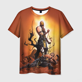 Мужская футболка 3D с принтом Scorpion в Курске, 100% полиэфир | прямой крой, круглый вырез горловины, длина до линии бедер | Тематика изображения на принте: mk10 | mkx | mortal kombat | mortal kombat x | scorpion | vdzabma | мортал комбат | мортал комбат 10 | скорпион