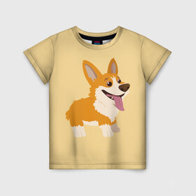 Детская футболка 3D с принтом Корги в Курске, 100% гипоаллергенный полиэфир | прямой крой, круглый вырез горловины, длина до линии бедер, чуть спущенное плечо, ткань немного тянется | corgi | кинолог | корги | пёс | рыжая | рыжая собака | собака | собакен | собачка | собачница | собачуха | собичник