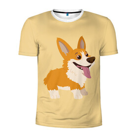 Мужская футболка 3D спортивная с принтом Корги в Курске, 100% полиэстер с улучшенными характеристиками | приталенный силуэт, круглая горловина, широкие плечи, сужается к линии бедра | corgi | кинолог | корги | пёс | рыжая | рыжая собака | собака | собакен | собачка | собачница | собачуха | собичник