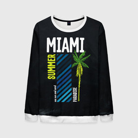 Мужской свитшот 3D с принтом Summer Miami в Курске, 100% полиэстер с мягким внутренним слоем | круглый вырез горловины, мягкая резинка на манжетах и поясе, свободная посадка по фигуре | paradise | summer | летняя | лето | майами | маями | пальмы | рай