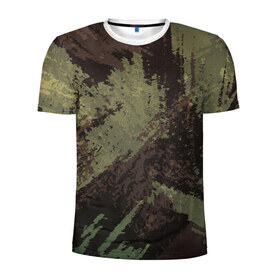 Мужская футболка 3D спортивная с принтом КАМУФЛЯЖ BROWN в Курске, 100% полиэстер с улучшенными характеристиками | приталенный силуэт, круглая горловина, широкие плечи, сужается к линии бедра | camouflage | армия | военная форма | военный | вооружение | вооруженные силы | защита | защитный цвет | зеленый | камуфляж | коричневый | маскировка | солдат | униформа | форма