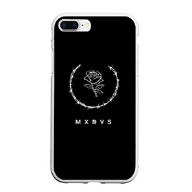 Чехол для iPhone 7Plus/8 Plus матовый с принтом MXDVS в Курске, Силикон | Область печати: задняя сторона чехла, без боковых панелей | +32 | 32 | logo | mxdvs | бренд | бренд mxdvs | бренловые картинки | лого | лого mxdvs | логотип | логотип mxdvs | мхдвс | прикольные картинки | роза | шипы