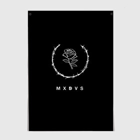 Постер с принтом MXDVS в Курске, 100% бумага
 | бумага, плотность 150 мг. Матовая, но за счет высокого коэффициента гладкости имеет небольшой блеск и дает на свету блики, но в отличии от глянцевой бумаги не покрыта лаком | +32 | 32 | logo | mxdvs | бренд | бренд mxdvs | бренловые картинки | лого | лого mxdvs | логотип | логотип mxdvs | мхдвс | прикольные картинки | роза | шипы